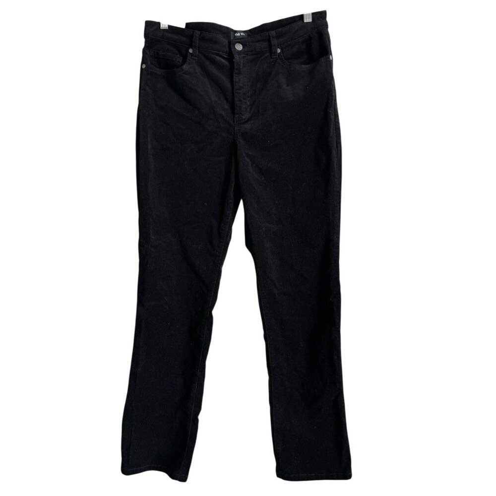 Well Worn Women's High Rise Corduroy Pants‎ Black Stretch Size 12/32 NEW Casual